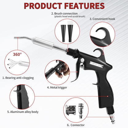 HANDY High Pressure Car Interior Cleaning Gun Interior Dryer Hair Dryer Car Detail Gun Fast Drying Blows Away Dust and Dirt Using Air