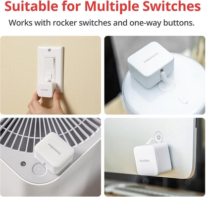 SwitchBot Smart Switch Button Pusher - No Wiring, Wireless App or Timer Control, Add SwitchBot Hub Mini to Make it Compatible with Alexa, Google Home, HomePod, IFTTT (Black)