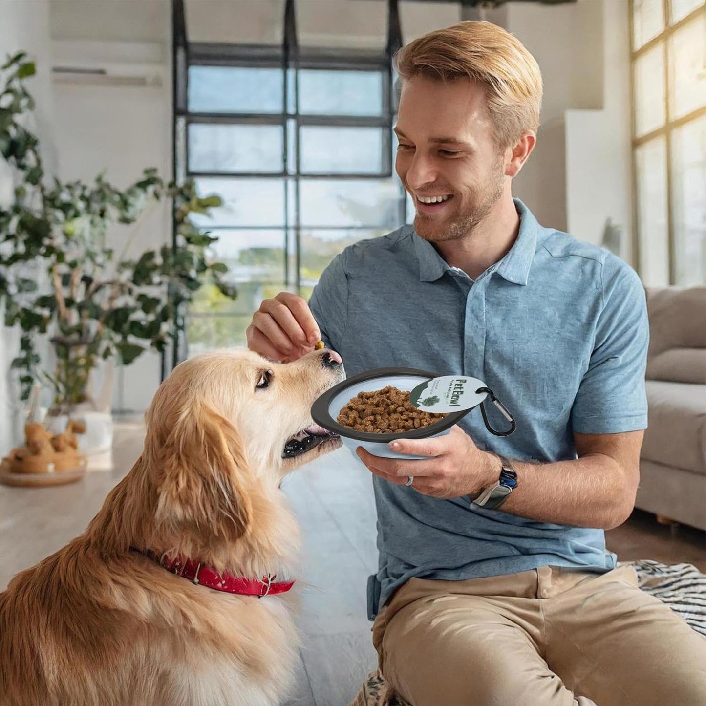 Ciotola per cani | Ciotola pieghevole da viaggio per cani | Piatto da viaggio pieghevole per cibo e acqua per animali domestici | Alimentatore portatile in silicone per cani e gatti, ideale per
