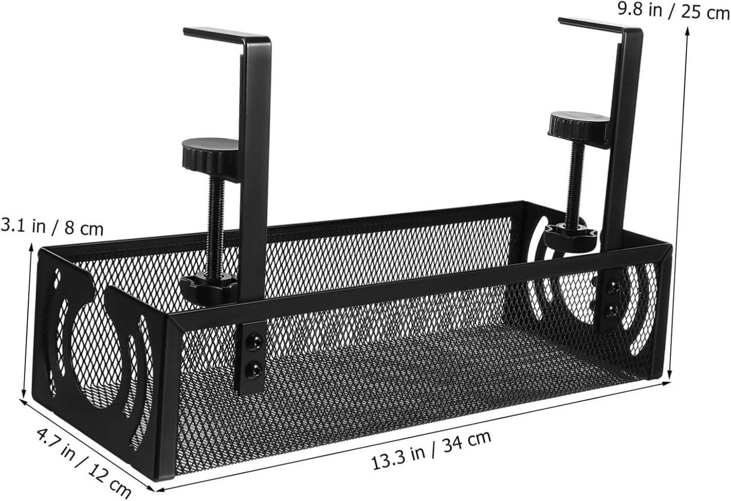 GETAJGHSD 1 Set Under Desk Cable Organizer Tray with Clamp Easy Installation Wire Management Basket for Neat Workspace Ventilated Mesh Design Robust Construction for Cables and Power Strips