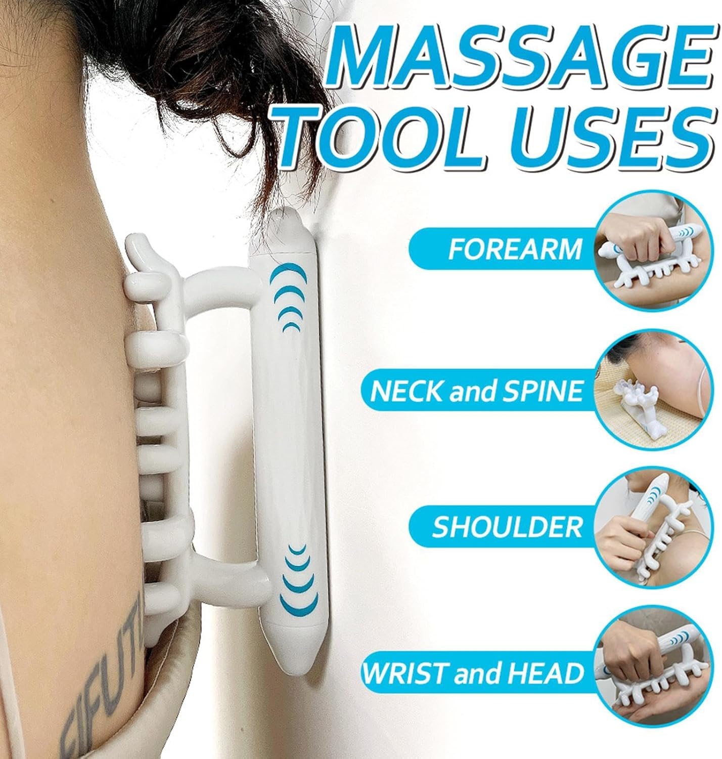 Ungtyb Fascia Massage Tool, Anti-Cellulite Stick, Myofascial Release Roller, Deep Tissue Relief, Trigger Point Massager, Ideal for Neck, Back, Muscle Recovery, 7.87x3.35x3.35in