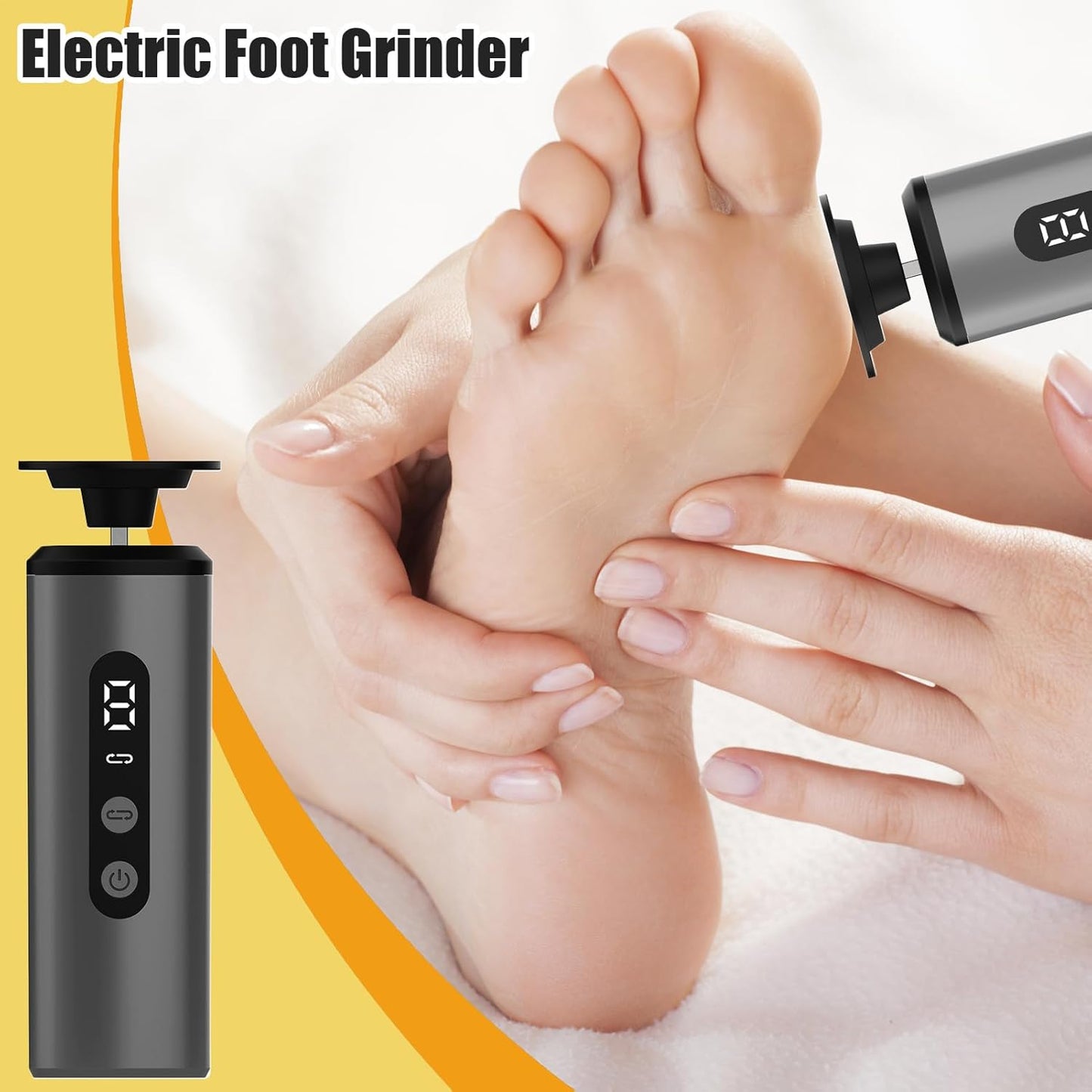 Ghjkldha Electric Callus Remover, Foot Scraper Tool with 9 Speed Ergonomic Dead Skin Remover, Pedicure Machine, Ideal for Winter Cracked Heels and Foots Care Routine