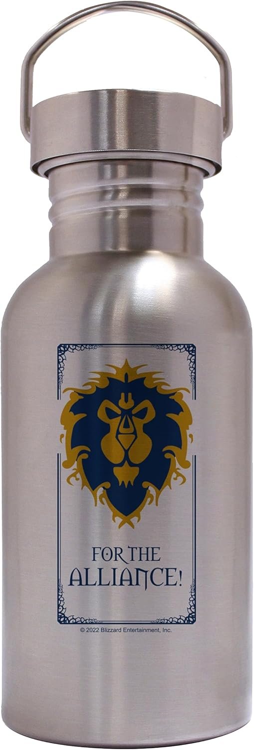 ABYstyle World of Warcraft Alliance 17 Oz Canteen Stainless Steel Water Bottle Video Game Drinkware Merch Gift