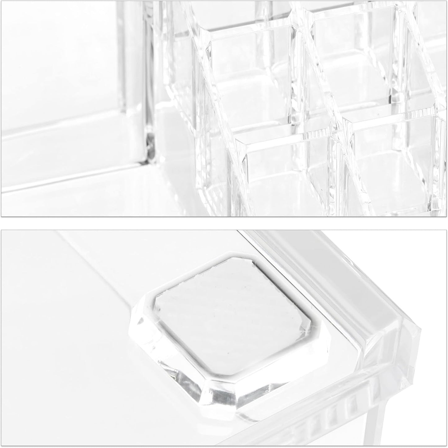 Relaxdays Make-Up Organiser with Drawers, Make-Up Holder and Accessories, Acrylic, Transparent