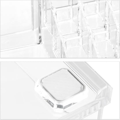 Relaxdays Make-Up Organiser with Drawers, Make-Up Holder and Accessories, Acrylic, Transparent