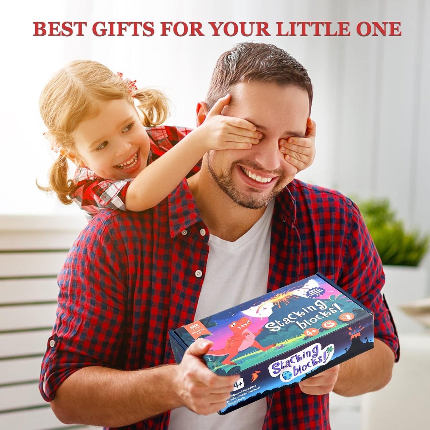 Dinosaur Stacking Building Toys for Boys, PIIOSER Wooden Dinosaur STEM Montessori Educational Learning Block Toys for Kids Cool Birthday Party Game Gifts for 4 5 6 7 8 Years Old Boys Girls