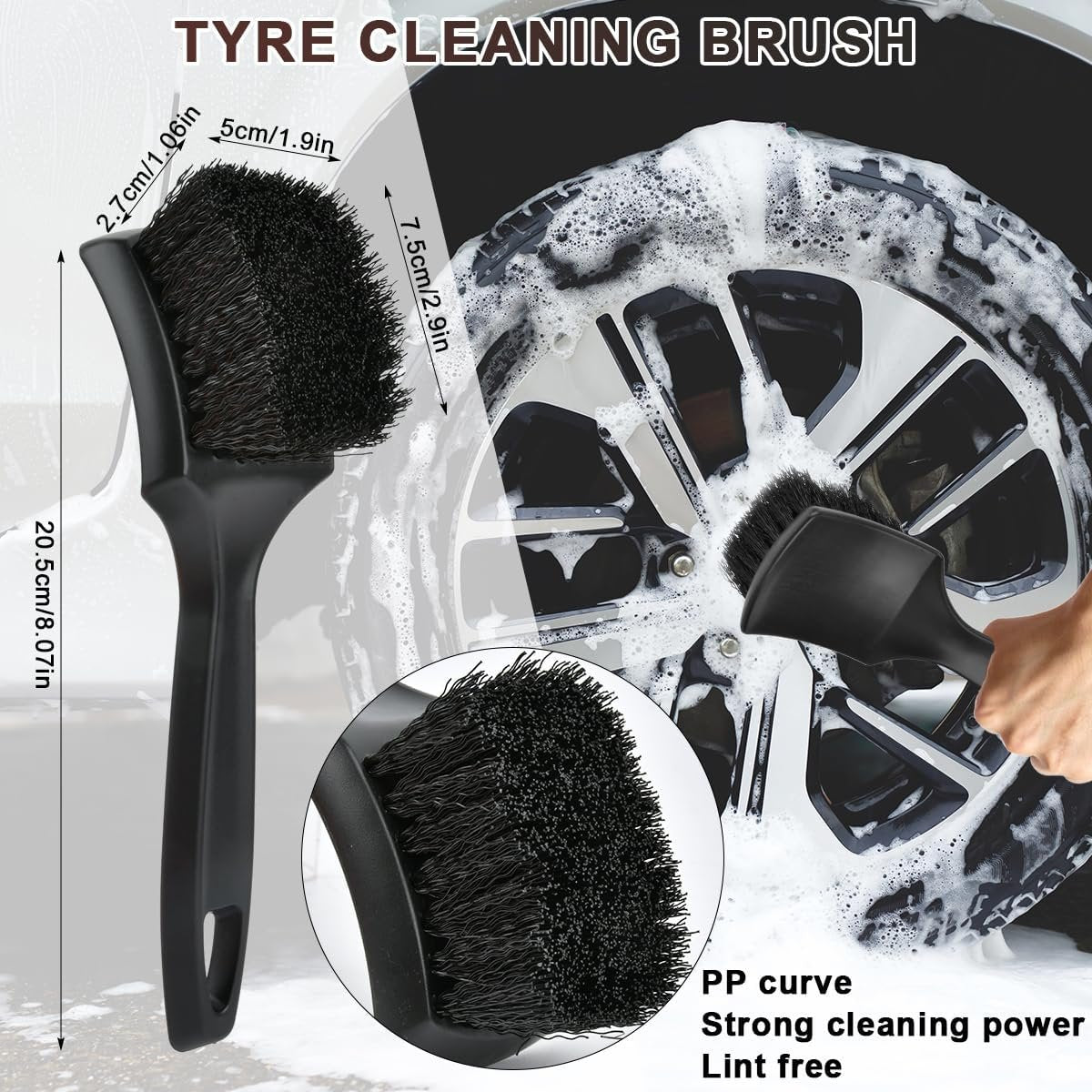 OctBird 5 Car Cleaning Brushes Kit Car Detailing Brush Set for Engine, Dashboard, Rims, Seats, Ventilation (Indoor/Outdoor, Washable, All Vehicles)
