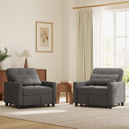 Xbro 3 in 1 Single Armchair Bed, Adjustable Backrest, Space-Saving Relax Sofa with Integrated Bag for Apartment/Bedroom