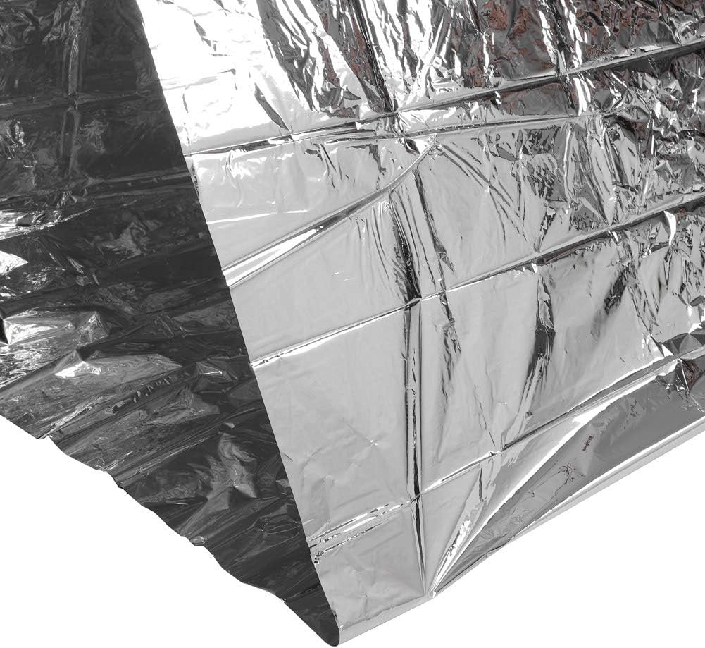 Baxnore PET Aluminum Emergency Shelter, Compact Emergency Blanket, Reusable Emergency Tent, Reflective Emergency Blanket for Outdoor Camping