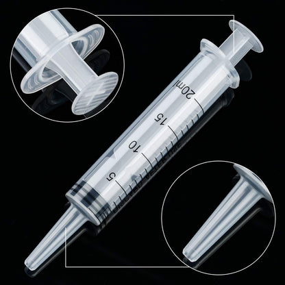 DFYOUHOME Large Plastic Syringe with Tube 60ml & 20ml with 13inch Tubing for Scientific Labs, Measuring, Watering, Refilling, Filtration, Feeding Pets, Oil or Glue Applicator, 4pcs