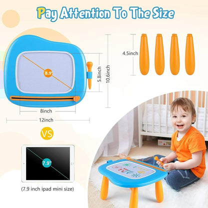 Smasiagon Toddler Toys 1-2 Year Old Boys - Magnetic Drawing Doodle Board for Kids - Learning Educational Toys for 1 2 3 Year Old Baby Boy Birthday (Blue)