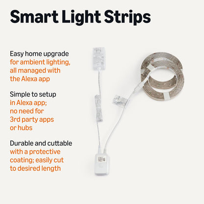 Amazon Basics Smart LED Light Strip, 5 Meters, RGB + Tunable White, Works with Alexa Only, 2.4 GHz Wi-Fi, No Hub Required
