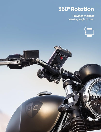 Bike Phone Mount, Motorcycle Phone Holder - Lamicall Motorcycle Bicycle Cell Phone Mount Clamp for Handlebar, Cycling Mount for iPhone 15 Pro Max Plus, 14 Pro Max, S23 S24 Ultra, 4.7-6.8" Smartphone