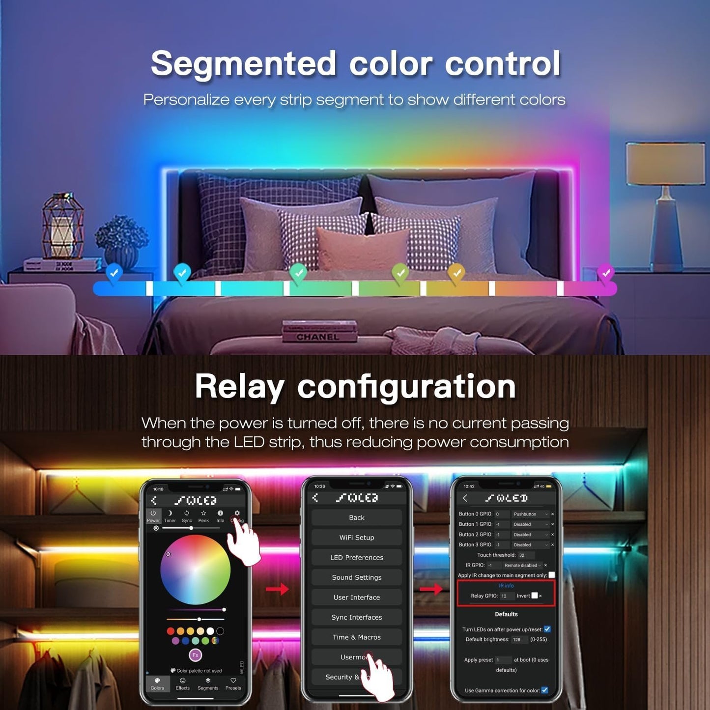 GLEDOPTO ESP32 WLED LED Strip Controller Mic UART Download Music Sound Dynamic Mode RGB IC DIY WiFi APP Control Easy Wiring for WS2811 WS2812 SK6812 TM1814 WS2813 WS2815 FCOB Addressable Strip Light