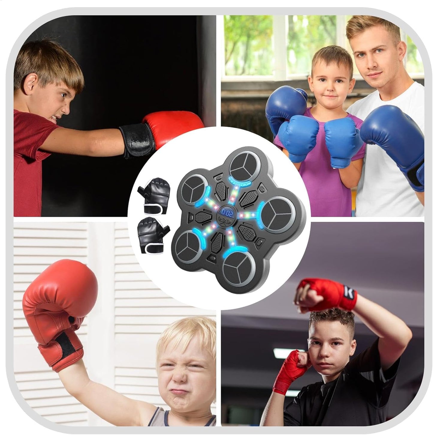 Wireless Boxing Machine, Adjustable Wall-Mounted Punching Machine, Multipurpose Workout Equipment, Light-Up Punching Machine for Fitness, Home Gym Boxing Trainer, Punching Exercise Gear