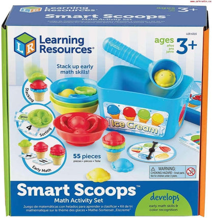 Learning Resources Smart Scoops Math Activity Set, Stacking, Sorting, Early Math Skills, 55 Pieces, Ages 3+