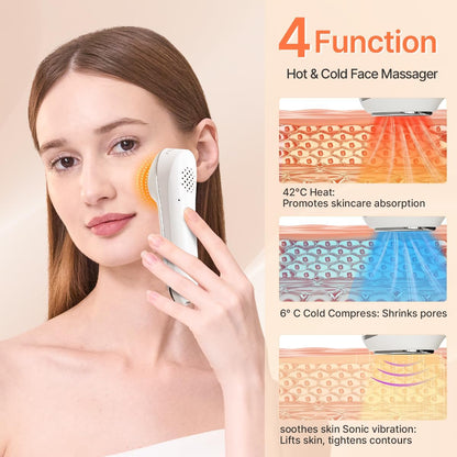 TOUCHBeauty Hot & Cold Facial Massager - Handheld Vibration Skin Rejuvenating Relaxation Device for Smoother Tighter Face, Skincare Warming & Cooling Beauty Tool for Women