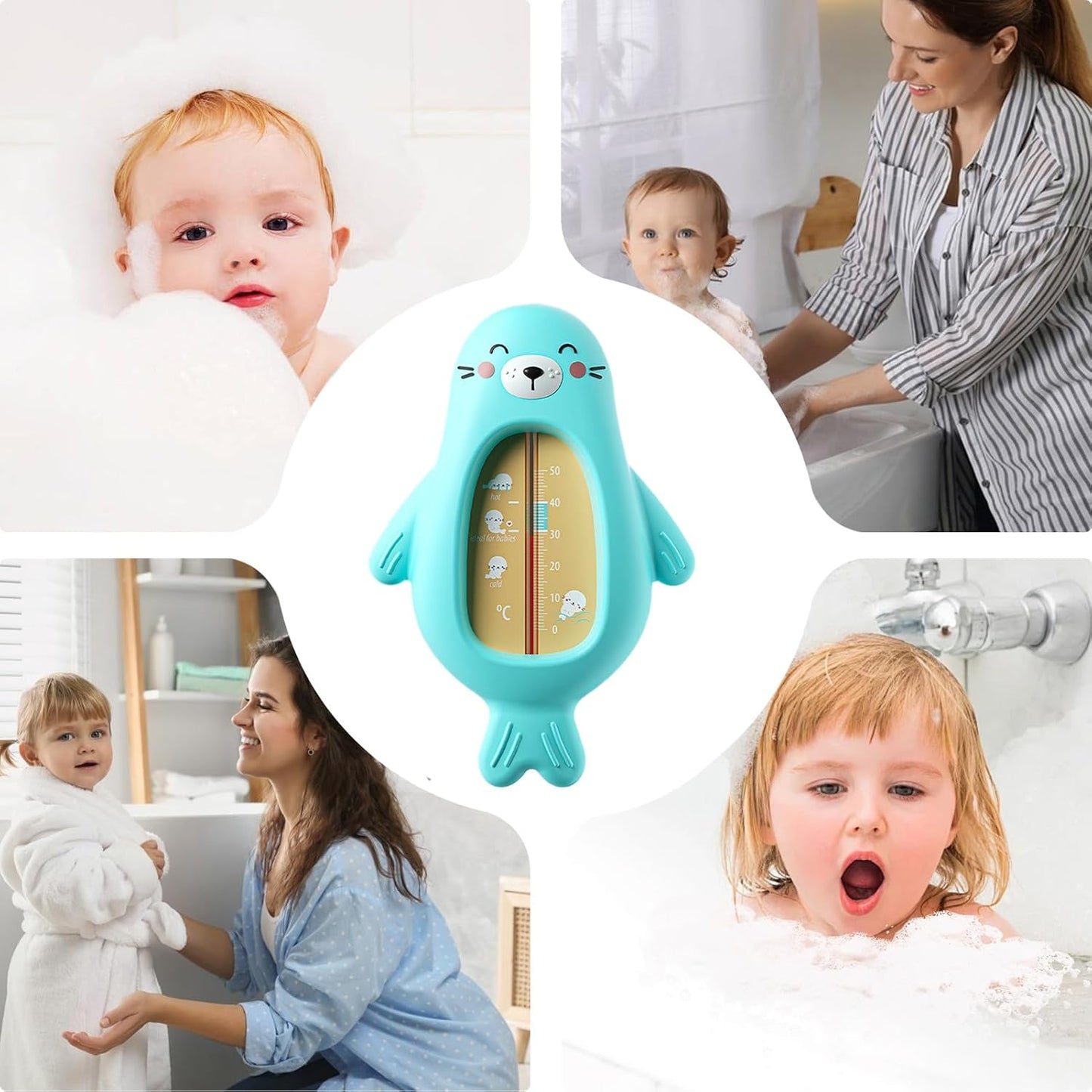 Baby Bath Temperature Toy, Cartoon Bath Temp Measuring Tool, Safety Water Gauge, Toddler Bathtub Thermometer, Fun and Accurate Shower Plaything for Babies, Kids, 5.91 x 4.02 Inch