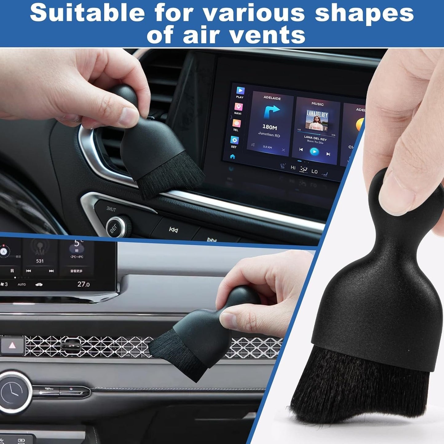 Viewsun Windshield Cleaner Tool, 13Pcs Car Interior Cleaning Kit, Car Detailing Kit Interior Cleaner, Car Detailing Brushes, Car Cleaning Gel, Inside Cleaning Supplies Accessories for Women Men