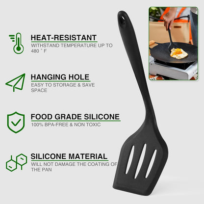 Wesqunie Camping Cooking Cookware Kitchen Set - Camp Accessories Cook Utensils Kit, Camping Essentials BBQ Silicone Mess Kit for Backpacking Gear, Camping Must Haves Equipment