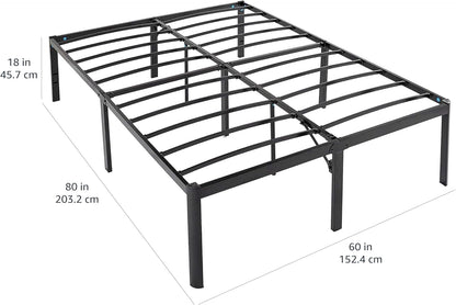 Amazon Basics Heavy Duty Non-Slip Bed Frame with Steel Slats, Easy Assembly - 46cm, Height(Queen)