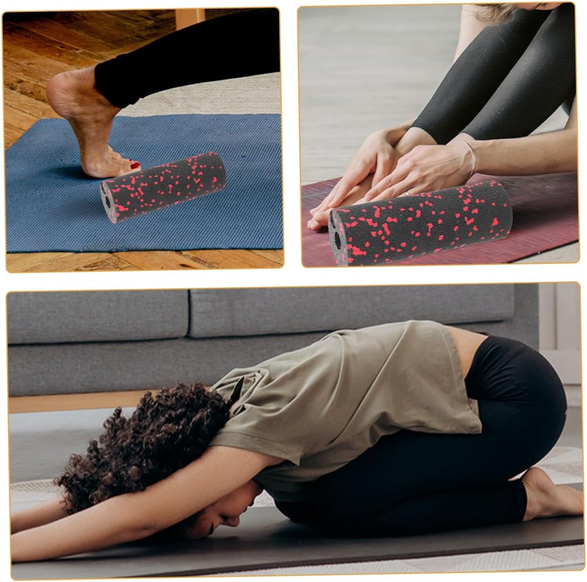 TOYANDONA 4 Pezzi Mini Colonna Yoga Per Massaggio Muscolare Colonna a Rulli Massaggiante Del Corpo Massaggio a Fornitura Yoga Leggero Epp