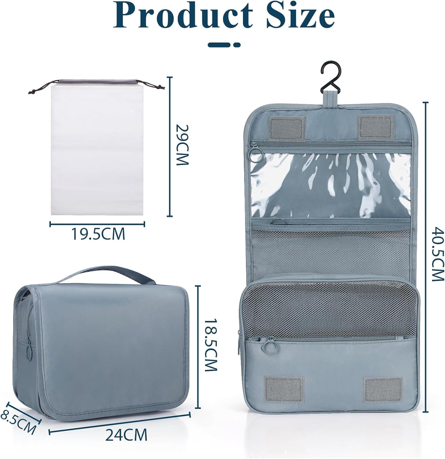 Zivacate Hanging Beauty Case, Waterproof Toiletry Bag for Women & Men, Portable Folding Makeup Bag