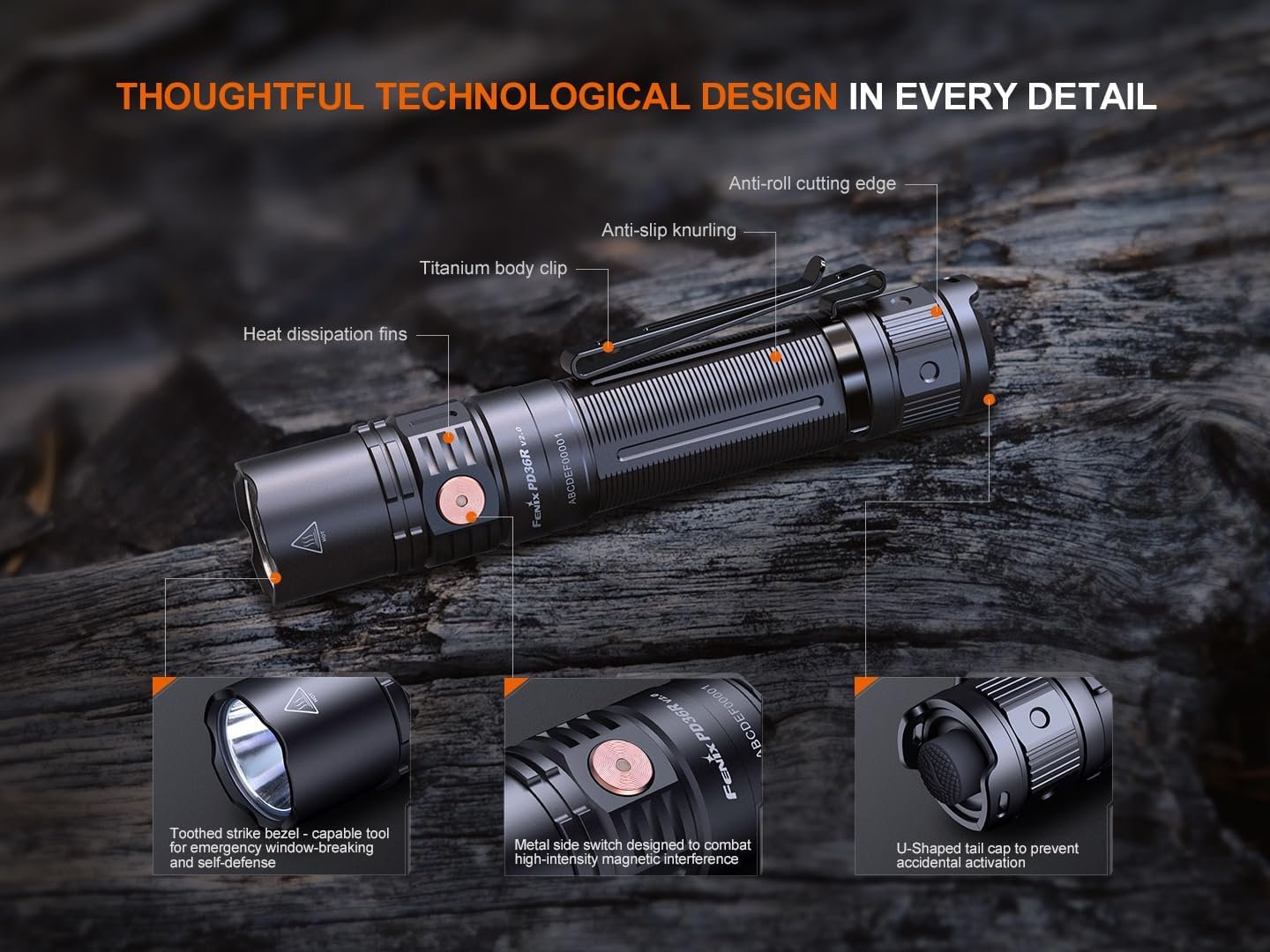 Fenix PD36R V2.0 Rechargeable Tactical Flashlight ** Canadian Edition