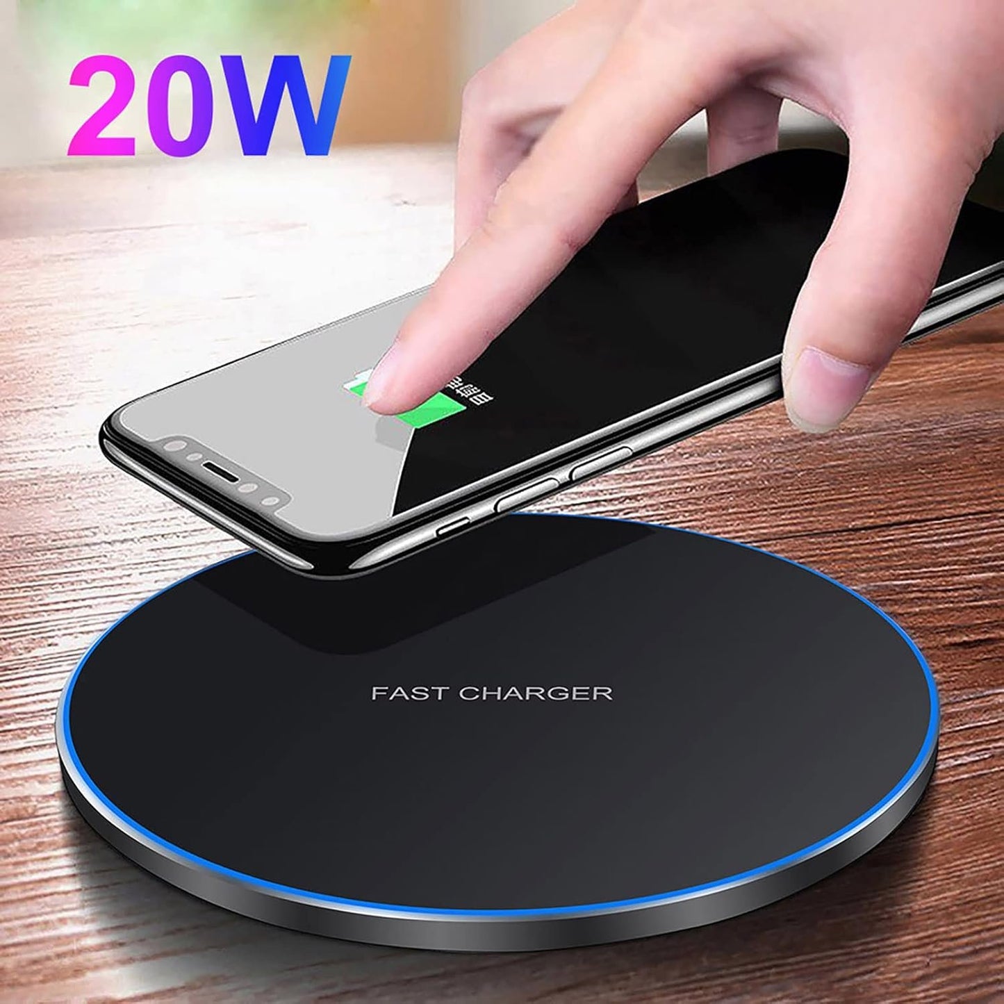 20W Wireless Charger, FDGAO Fast Wireless Charging Pad Mat Compatible with iPhone 16 15 14 13 12 11(Pro,Pro MAX,mini,Plus)/XR/XS/X/8/SE,Samsung Galaxy S24/S23/S22/S21/S20/S10,Air Pods Pro/Galaxy Buds