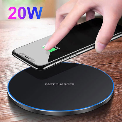 20W Wireless Charger, FDGAO Fast Wireless Charging Pad Mat Compatible with iPhone 16 15 14 13 12 11(Pro,Pro MAX,mini,Plus)/XR/XS/X/8/SE,Samsung Galaxy S24/S23/S22/S21/S20/S10,Air Pods Pro/Galaxy Buds