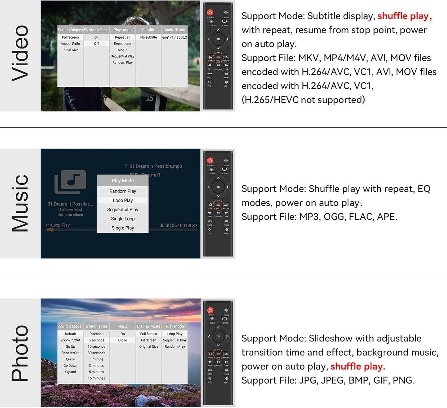 AGPtek HDMI Media Player, Black Mini 1080p Full-HD Ultra HDMI Digital Media Player for -MKV/RM- HDD USB Drives and SD Cards