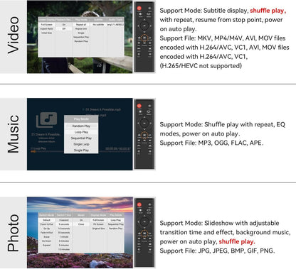AGPtek HDMI Media Player, Black Mini 1080p Full-HD Ultra HDMI Digital Media Player for -MKV/RM- HDD USB Drives and SD Cards