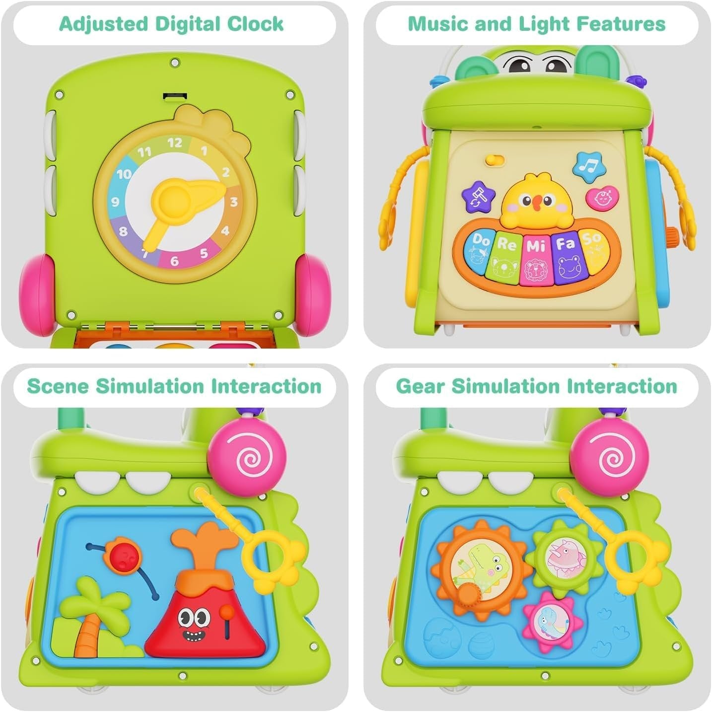 Musical Baby Toys for 1 + Year Old, 8 in 1 Multi-Functional Montessori Crocodile Toddler Toys, Early Development Learning and Educational Toys for Preschool Girls Boys