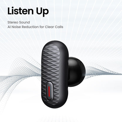 Amazfit Up Bluetooth Headphones, Open Ear Wireless Earbuds with Easy Touch, IPX4 Water Resistant Earphone, AI Noise Reduction, Earphones Compatible with Android & iPhone