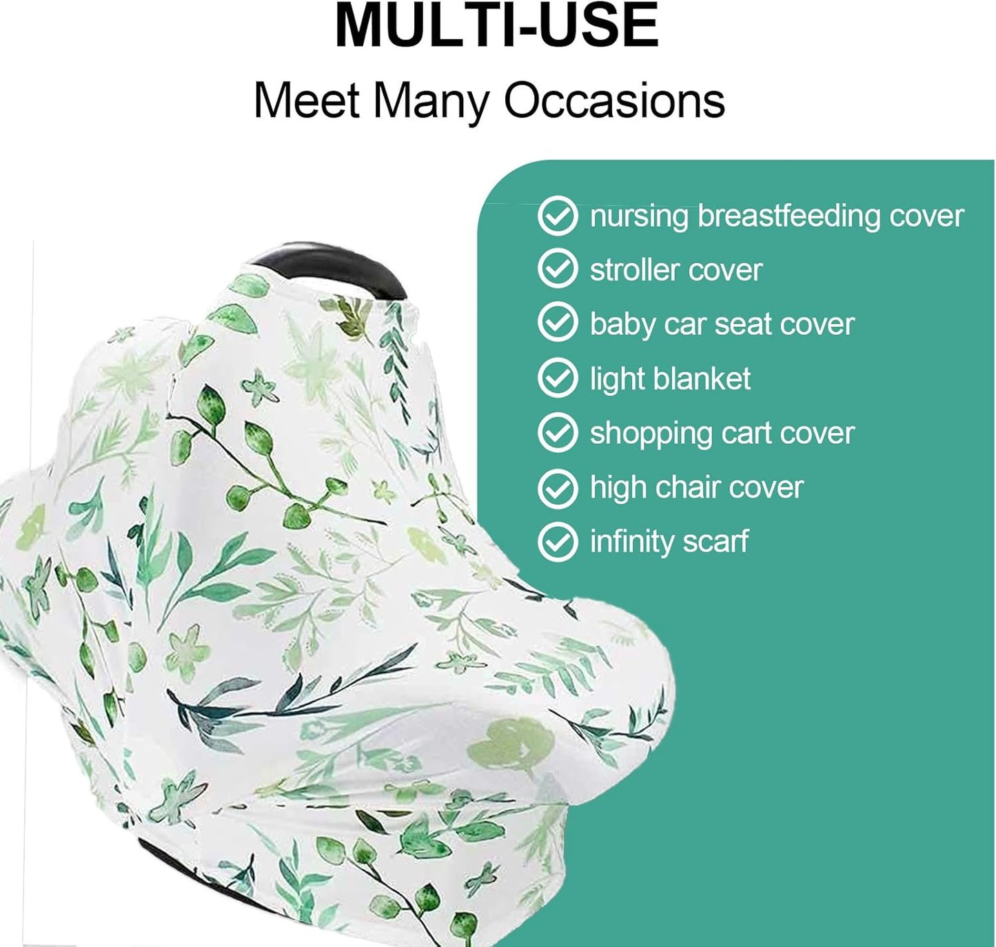 Zurligi Ultrasoft Breastfeeding Nursing Cover, Multi-Use Baby Car Seat Canopy & Stroller Cover, Privacy Protection for Nursing, Car Seat & Stroller, for Mother Wife