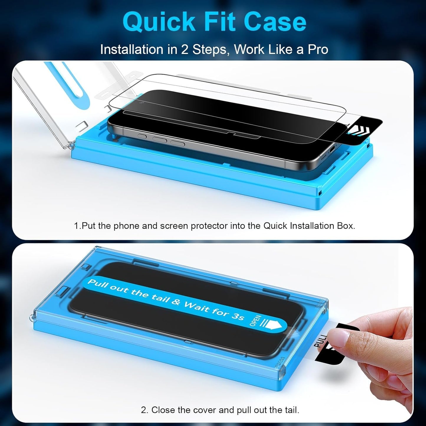 Mothca 2 Pack Matte Privacy Screen Protector for iPhone 16 Pro, Anti Spy Anti Glare Full Coverage Tempered Glass Film Anti-Fingerprint, 6.3 inch