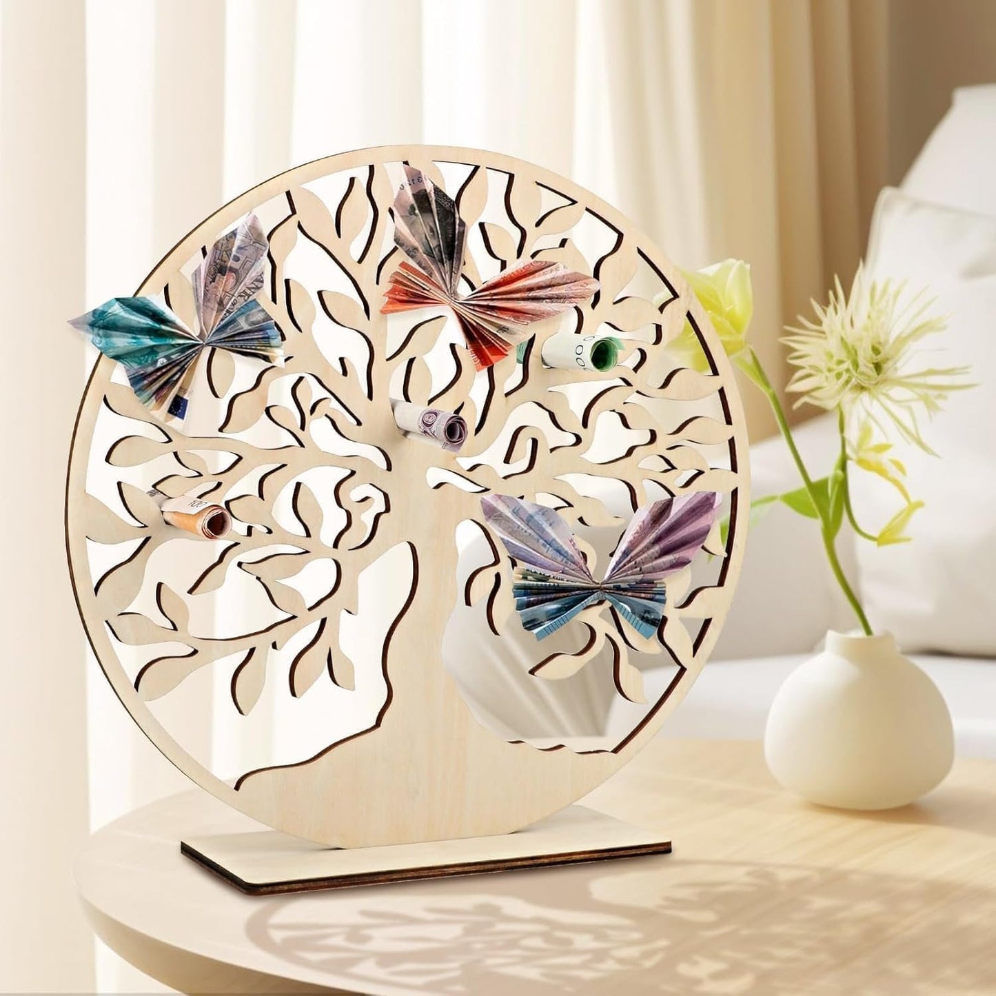 VIDSTW Home Decorations, Tree of Life Wooden Decoration, Home Objects Gift Idea, Wooden Tree of Life, Home Decorative Figurines for DIY, Wedding Decorations