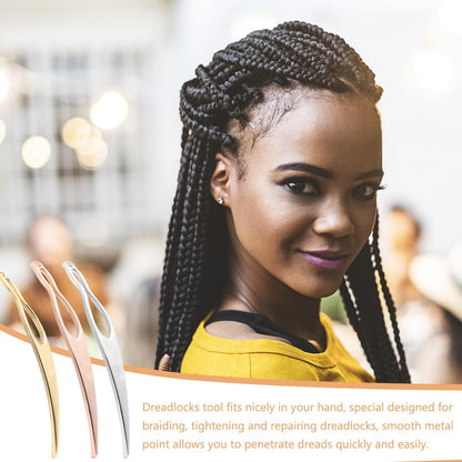3 Pieces Dreadlock Tool Interlocking Tool, Hair Twist Tool, Hair Interlocking Sisterlocks, Easyloc Needle for Hair, Dreadlocks Maker, Locs Accessories (3 Colors)