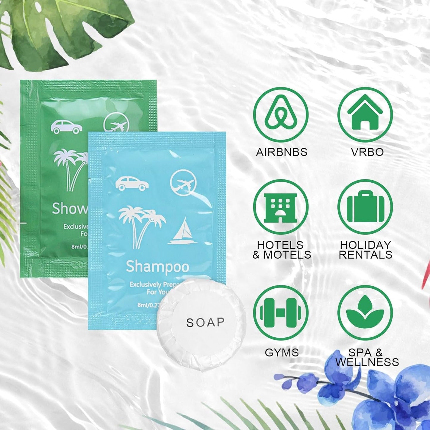 Travel Size Soap and Shampoo,Travel Size Body Wash and Shampoo Bulk 0.28fl Oz,Travel Size Shower Gel Set，Shampoo Bulk Travel Size ,Hotel Supplies Bulk Hygiene Kits for Homeless Hotel (Pack of 100)