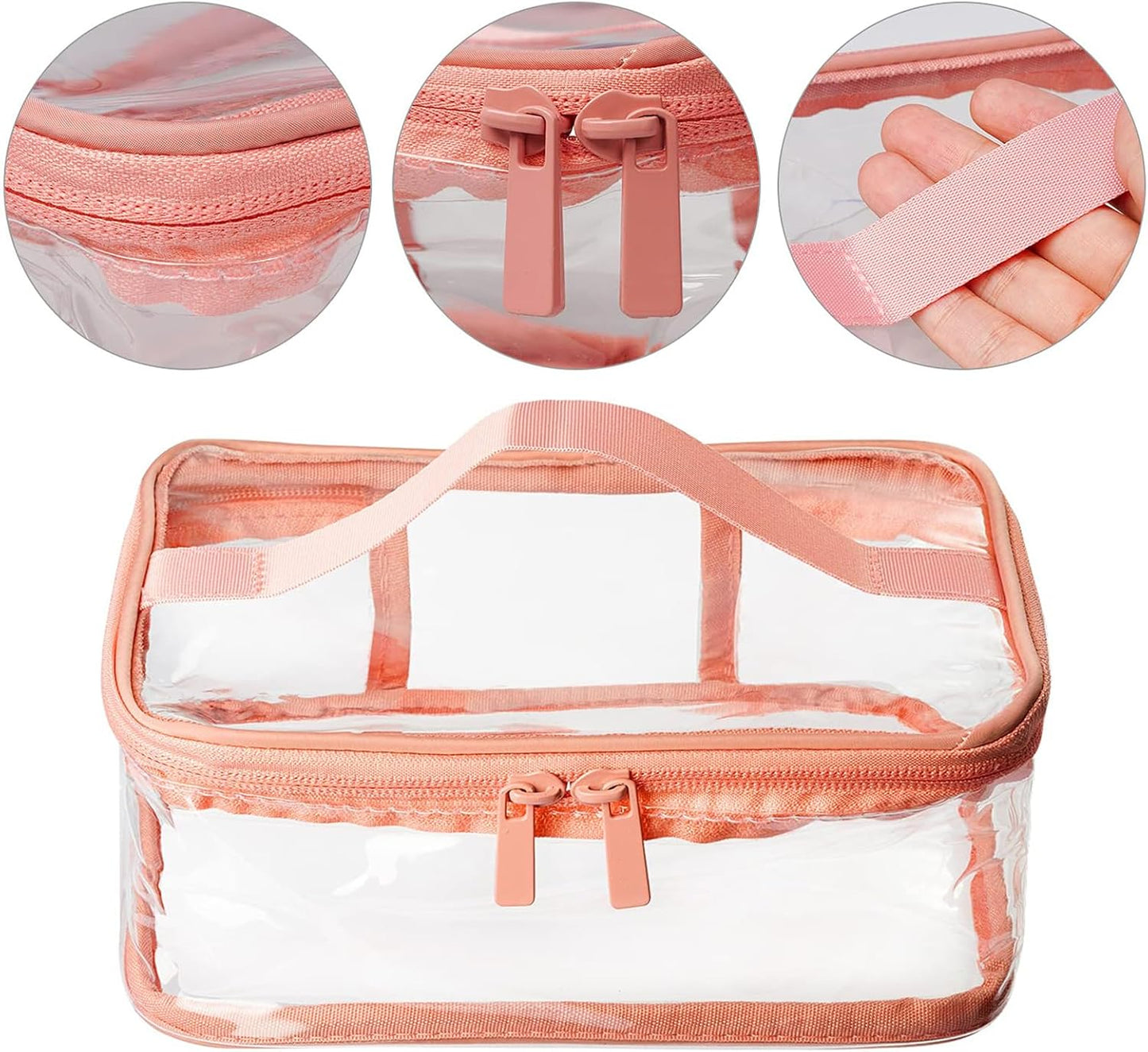 2 Pcs Clear Toiletry Bags Makeup Bag PVC Waterproof Cosmetic Bag for Women Travel Vacation, Bathroom and Organizing