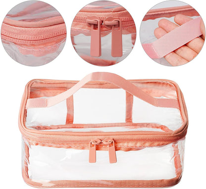 2 Pcs Clear Toiletry Bags Makeup Bag PVC Waterproof Cosmetic Bag for Women Travel Vacation, Bathroom and Organizing
