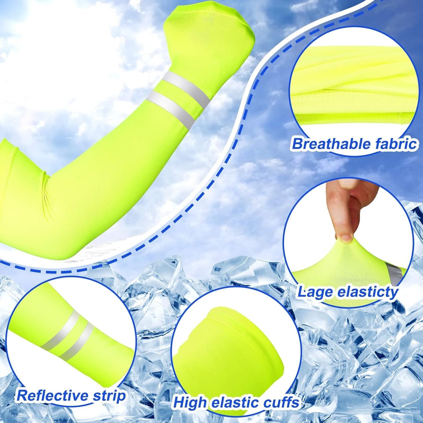 SATINIOR 6 Pairs UV Sun Protection Arm Sleeves Cooling Compression Arm Sleeves for Women Men Golf Outdoor Sports