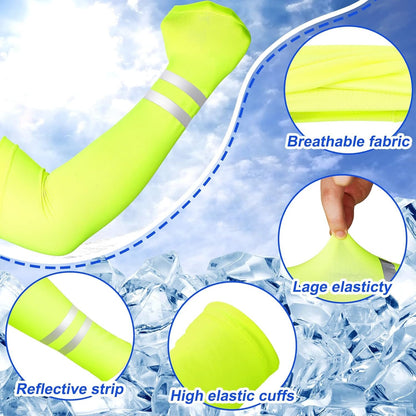 SATINIOR 6 Pairs UV Sun Protection Arm Sleeves Cooling Compression Arm Sleeves for Women Men Golf Outdoor Sports