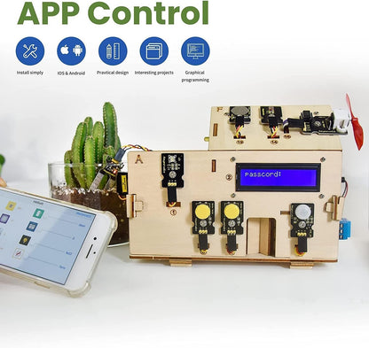 KEYESTUDIO Smart Home Starter Kit for Arduino R3, Electronics Home Automation Coding Kit, Wooden House DIY Sensor Kit STEM Educational Set for Adults Teens 15+