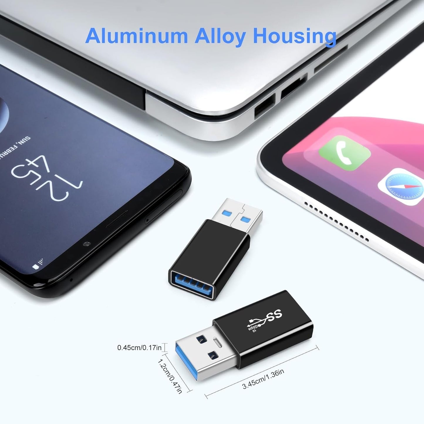 AIYEEN USB 3.0 Male to USB 3.0 Female Adapter (2 Pack), OTG 3.0 USB A to 3.0 USB A Adapter, USB Connector Connection or Data Cable Extension, USB3.0 Expansion Adapter