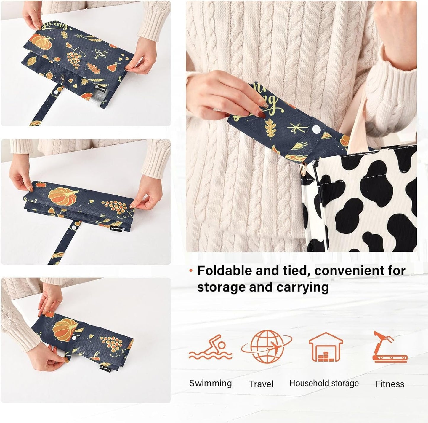 Storage Bags For Travel with Zipper 3 Set Packing Travel Bags Suitcase Organizer Bag Organization And Storage Bedroom Happy Autumn and Thanks Giving