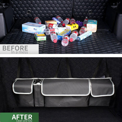 MITUMOMO Car Trunk Organizer Storage Bag, Back Seat Hanging Organizer, Adjustable Straps, Foldable Car Storage Bag for SUV Truck MPV