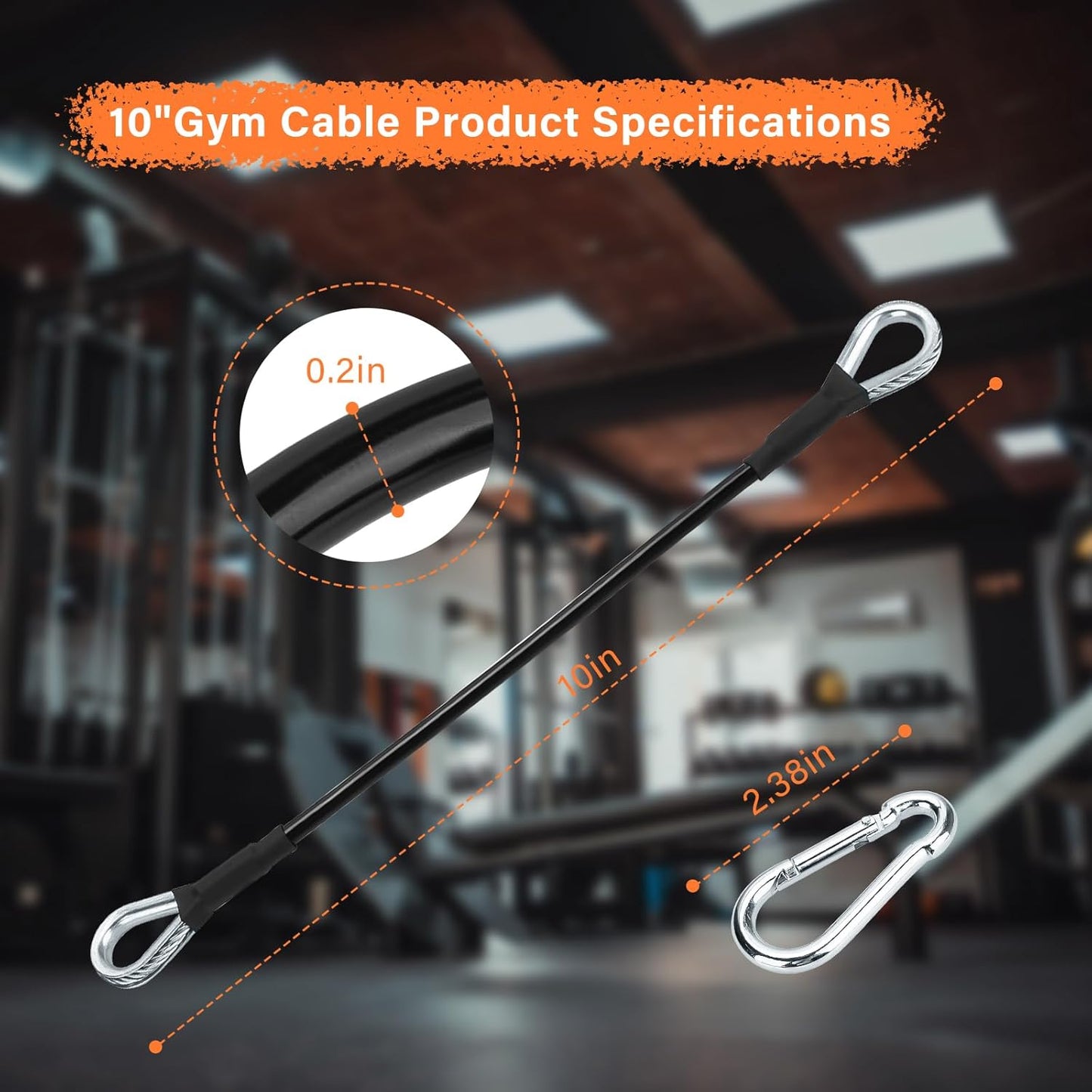 'ArrogantF 10'' Gym Cable Extension Compatible with Bowflex Home Gym Accessories,for LAT/Tricep Pull Down and Leg Extensions Machine'