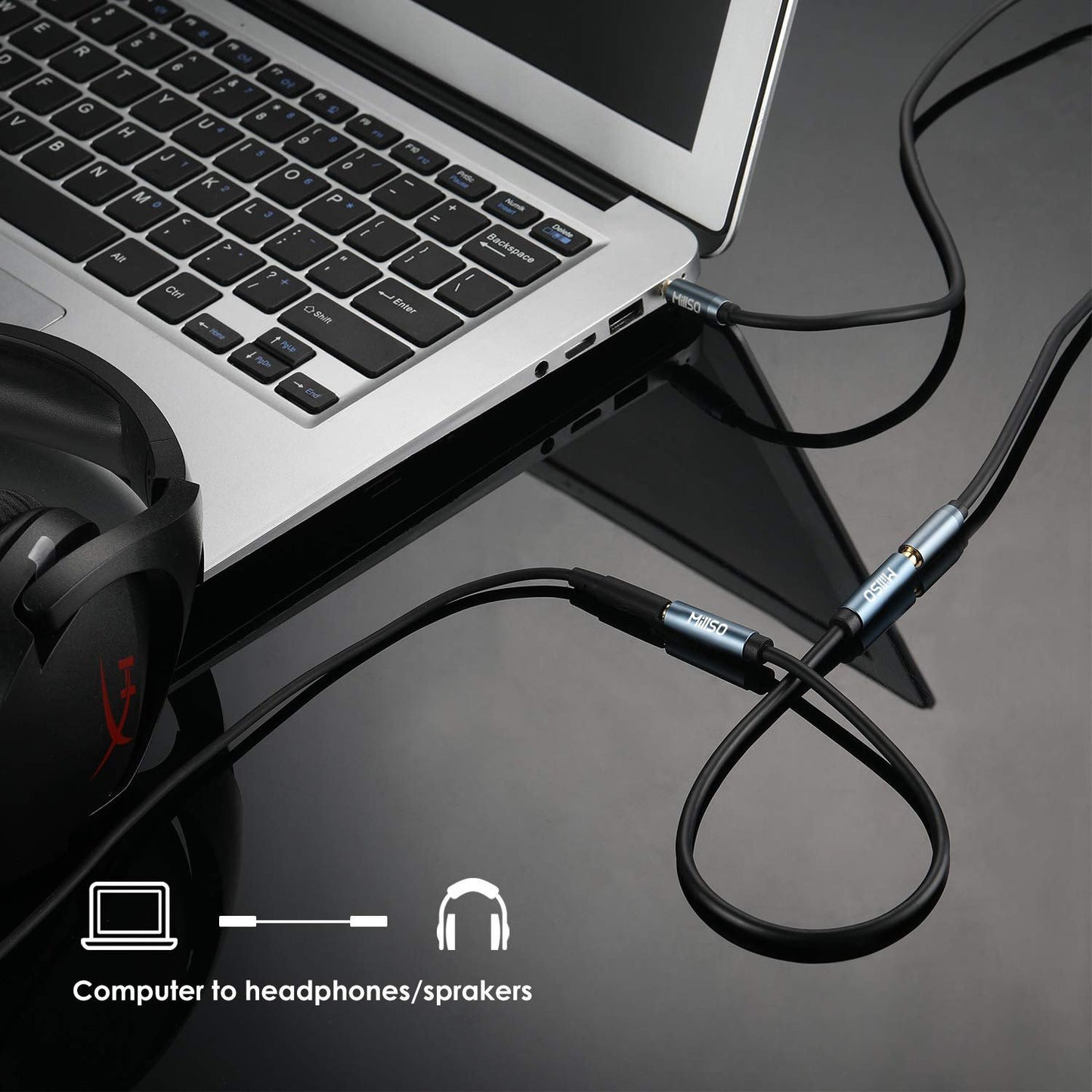 MillSO 1/8" 3.5mm Female to Female Adapter Cable TRS Premium Stereo Gold-Plated Audio AUX Cord Connectors for Headphones, Car Stereo, or Home HiFi Stereo Sound System - 15cm/6inch