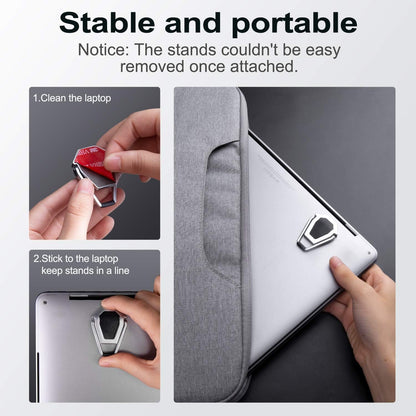 ZELMINE Laptop Stand for Desk, Portable Anti-Slip Keyboard Riser, Zinc Alloy Keyboard Stands, Computer Stand Compatible with MacBook Air/Pro, 10-15.6 Inches Laptops and Keyboards (Sliver)
